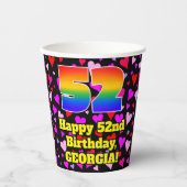 52e verjaardag: Het liefhebbende Kunstpatroon, Reg Papieren Bekers (Voorkant)