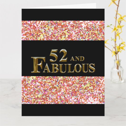52e verjaardag kaart (Gele Bloem)