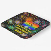 52e verjaardag: Kleurrijk, gevierd vuurwerk Papieren Bordje (Gebogen)