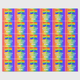 52e verjaardag: Kleurrijk, leuk regenboogpatroon # Cadeaupapier
