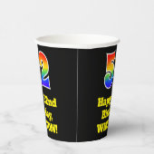 52e verjaardag: Kleurrijk, Leuk, Spannend, Regenbo Papieren Bekers (Rechts)