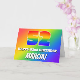 52e verjaardag: Kleurrijk regenboogpatroon # 52 Kaart