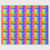 52e verjaardag: kleurrijk, vun regenboogpatroon #  cadeaupapier (Vlak)