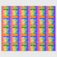 52e verjaardag: kleurrijk, vun regenboogpatroon # 