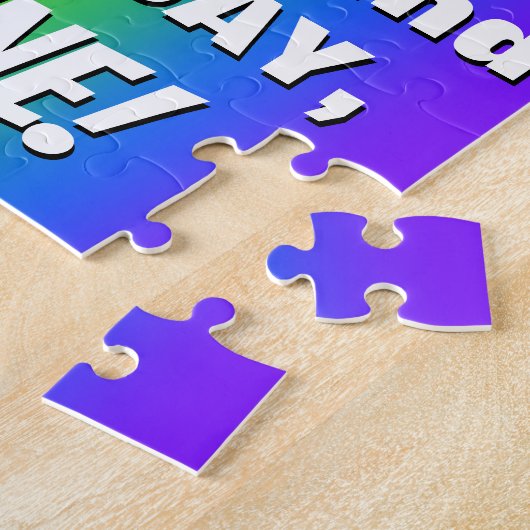 52e verjaardag: kleurrijk, vun regenboogpatroon #  legpuzzel (Zijkant)