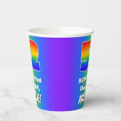 52e verjaardag: kleurrijk, vun regenboogpatroon # papieren bekers (Links)