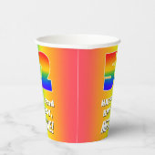 52e verjaardag: kleurrijk, vun regenboogpatroon # papieren bekers (Rechts)