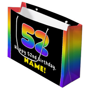 52e verjaardag: kleurrijke regenboog # 52, Naam va Groot Cadeauzakje