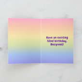 52e verjaardag: kleurrijke regenboog # 52, Naam va Kaart (Binnen)