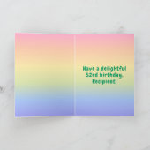 52e verjaardag: kleurrijke regenboog # 52, Naam va Kaart (Binnen)