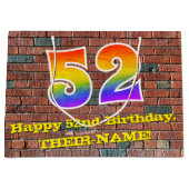 52e verjaardag: Leuk, op graffiti geïnspireerd reg Groot Cadeauzakje (Voorkant)