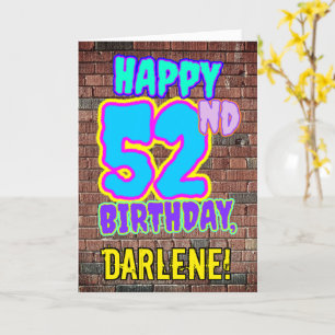 52e verjaardag - Leuk, Urban Graffiti geïnspireerd Kaart