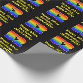 52e verjaardag: Leuke, kleurrijke regenboog geïnsp Cadeaupapier (Hoek)