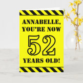 52e verjaardag: Leuke stencil stijl tekst, aangepa Kaart (Gele Bloem)