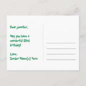 52e verjaardag – Leuke vuurwerkpatroon + Regenboog Briefkaart (Achterkant)