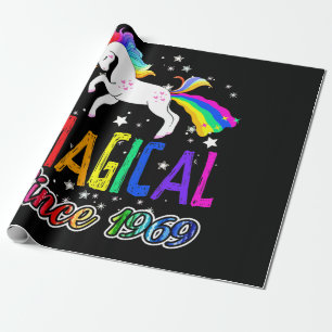 52e verjaardag Magical Farting Unicorn Rainbow 196 Cadeaupapier