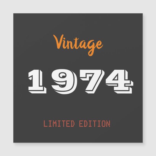 52e verjaardag magnetische uitnodiging - Vintage 1 (Voorkant)