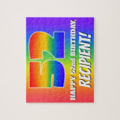 52e verjaardag — Meerkleurig regenboogpatroon "52" Legpuzzel (Verticaal)