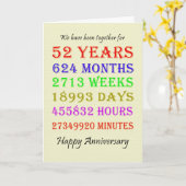 52e verjaardag mijlpaal kaart (Gele Bloem)