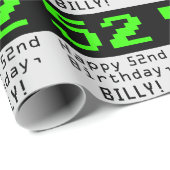 52e verjaardag - Nerdy / Geeky stijl "52" en naam Cadeaupapier (Rol Hoek)