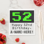 52e verjaardag - nerdy / geeky stijl "52" & naam servet (Insitu)