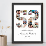 52e verjaardag nummer 52 aangepaste fotocollage poster<br><div class="desc">Vier 52e verjaardag met dit gepersonaliseerde nummer 52 fotocollage poster. Dit aanpasbare geschenk is ook perfect voor trouwdag. Het is een geweldige manier om waardevolle herinneringen van je bruiloft en getrouwd leven weer te geven. Het poster bevat een collage van foto's die die speciale momenten vastleggen, en het kan worden...</div>