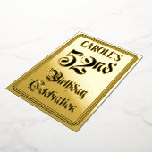 52e verjaardag Partij — Elegant Manuscript + de Na Folie Uitnodiging (Gedraaid)