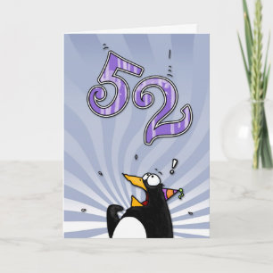 52e verjaardag - Penguin Surprise Kaart