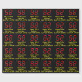 52e verjaardag: Red Digital Clock Style "52" + naa Cadeaupapier (Vlak)