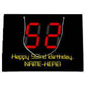52e verjaardag: Red Digital Clock Style "52" + naa Groot Cadeauzakje (Voorkant)