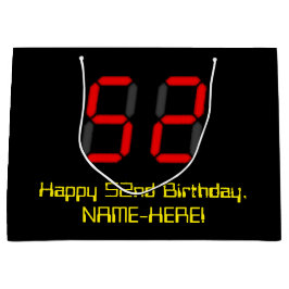 52e verjaardag: Red Digital Clock Style "52" + naa Groot Cadeauzakje