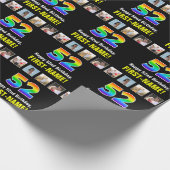 52e verjaardag: Regenboog "52"; Aangepaste foto's  Cadeaupapier (Hoek)