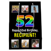 52e verjaardag: Regenboog "52", aangepaste foto's  Medium Cadeauzakje (Achterkant)