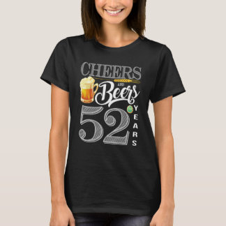 52e verjaardag Shirt op de borst en bier tot 52 ja