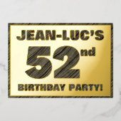 52e verjaardag van de partij van Birthday — Vette, Folie Uitnodiging (Voorkant)