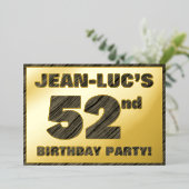 52e verjaardag van de partij van Birthday — Vette, Folie Uitnodiging (Staand Voorkant)