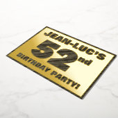 52e verjaardag van de partij van Birthday — Vette, Folie Uitnodiging (Gedraaid)