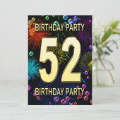 52e verjaardag van het Vuurwerk van de Uitnodiging (Staand voorkant)