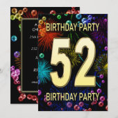 52e verjaardag van het Vuurwerk van de Uitnodiging (Voorkant / Achterkant)
