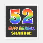 52e verjaardag: Vet, Vun, Eenvoudig, Regenboog 52 Servet (Voorkant)