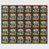 52e verjaardag: vuurwerk, regenboogblik # "52" cadeaupapier (Vlak)