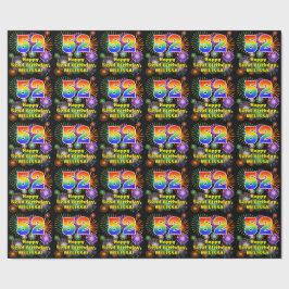 52e verjaardag: vuurwerk, regenboogblik # "52" cadeaupapier