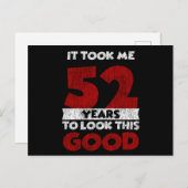 52e verjaardag Zag ik er goed uit 52e verjaardag Briefkaart (Voorkant / Achterkant)