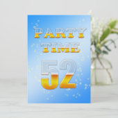 52ste verjaardag met bier kaart (Staand voorkant)