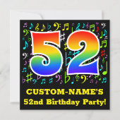 52ste verjaardagsfeestje: Leuke muzieksymbolen, Ra Kaart (Voorkant)