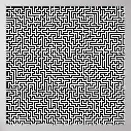 52x52 of het Kleinere Poster Maze1 past het wit aa