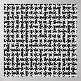 52x52 of het Kleinere Poster Maze1 past het wit aa
