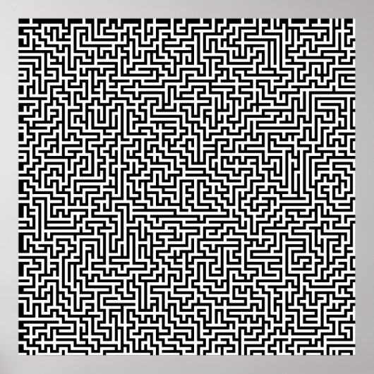 52x52 of het Kleinere Poster Maze1 past het wit aa (Voorkant)