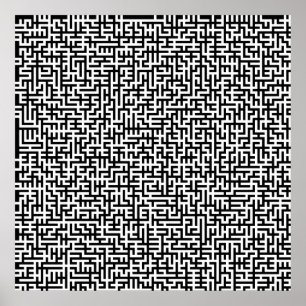 52x52 of Kleiner Poster Maze2 Pas het wit aan!