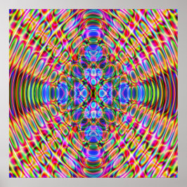 52x52 of Kleiner Poster, Psychedelic Red Blue Poster